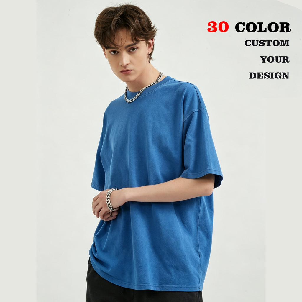 100% Cotton Basic Tshirt High Quality Multi Color Custom logo Drop Shoulder T-shirt Wholesale Streetwear O-neck Plain t Shirt