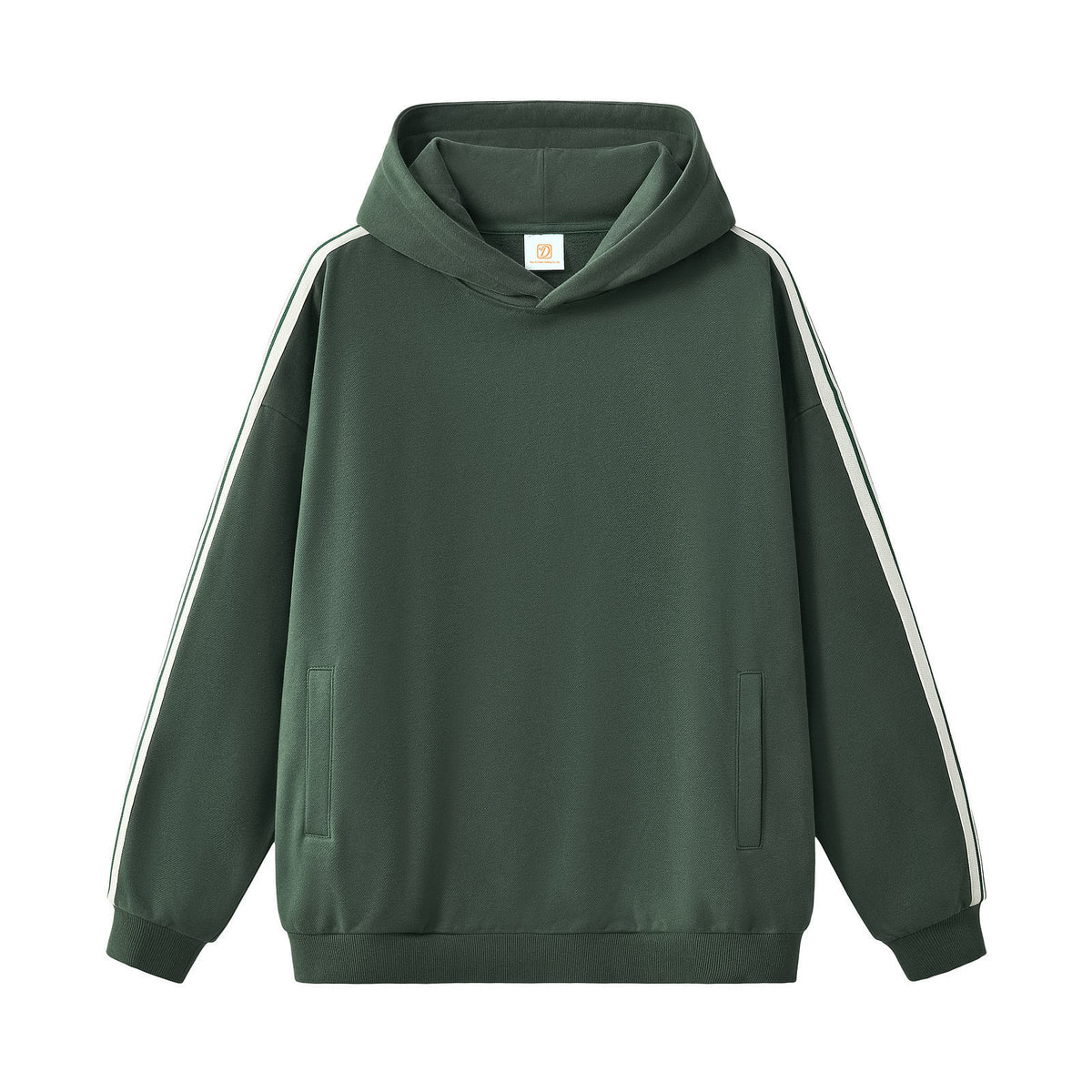 Fashion Color Block Striped Hooded Sweatshirt From Overseas Featuring American Style Sporty Elastic Band Design Trendy Brand