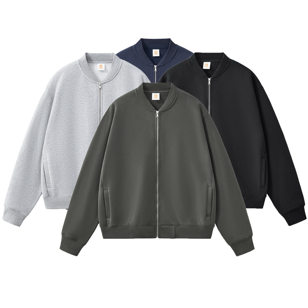 Full Zipper Heavyweight High Quality Bulk Wholesale Black Fashion Jacket High Quality Streetwear Hoodies