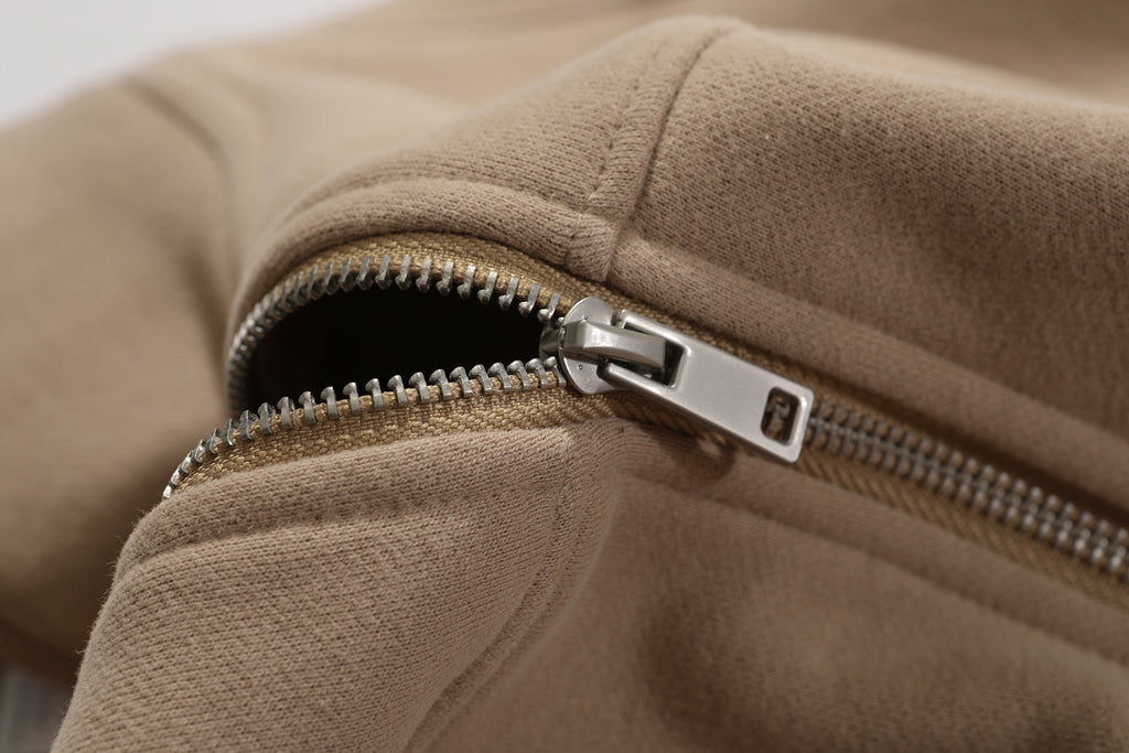 400G Heavyweight Stand Collar Polar Fleece Blank Full Zip Custom Puff Print Unisex High Quality Drop Shoulder Fashion Hoodie