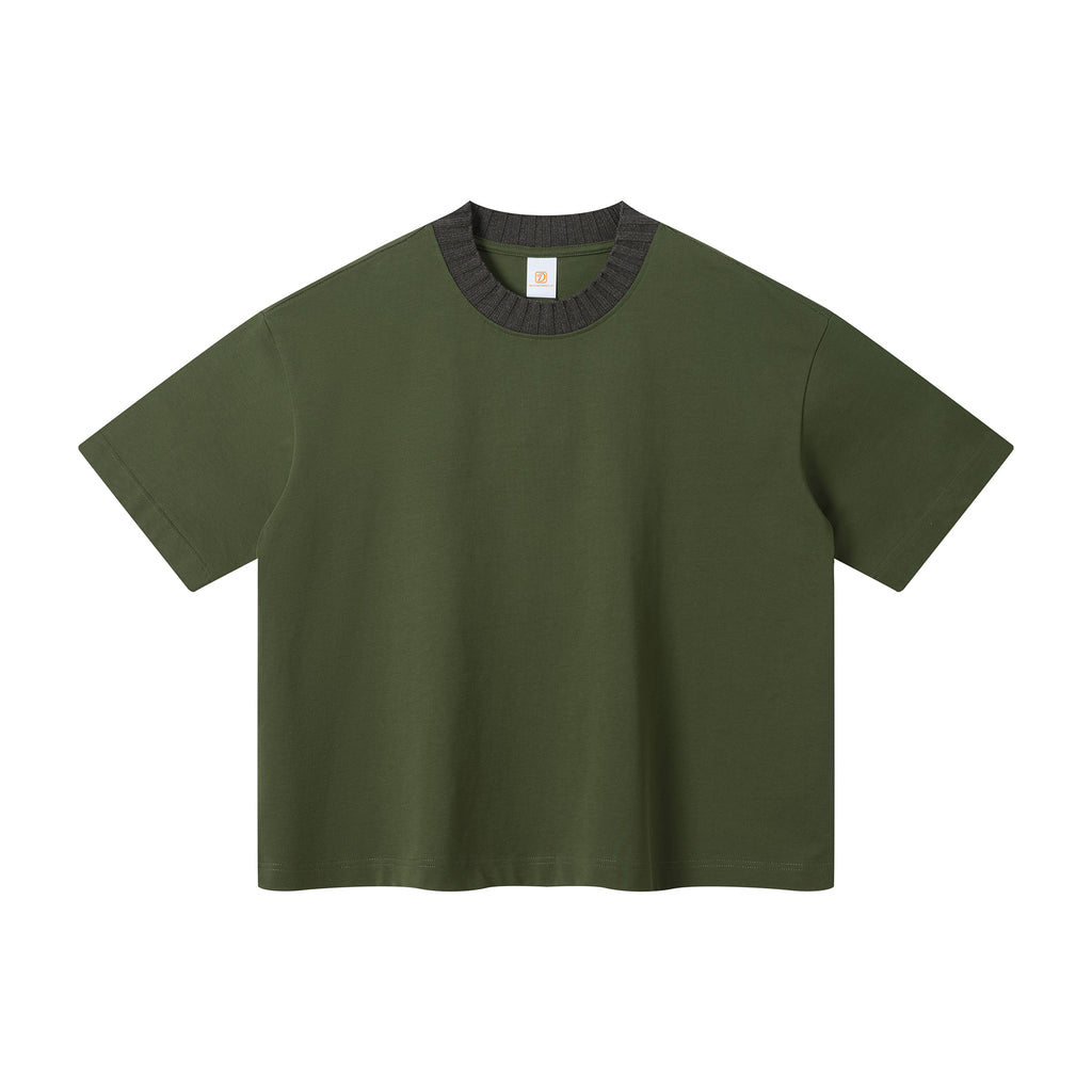 Streetwear Round Neck t Shirt Custom High Quality Patchwork Boxy Fashion 100% Cotton Design Wholesale Short Sleeve T-shirt