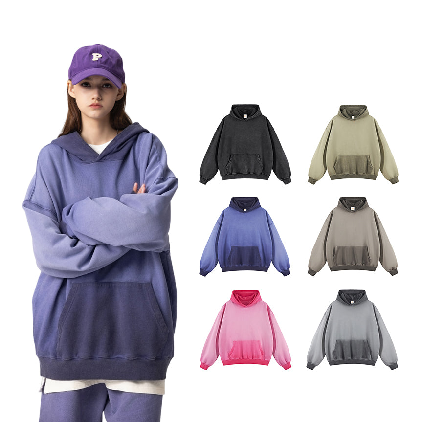 Custom 100% Cotton 420G Heavyweight Custom French Terry Acid Wash High Quality Oversized Streetwear Hoodies Wholesale