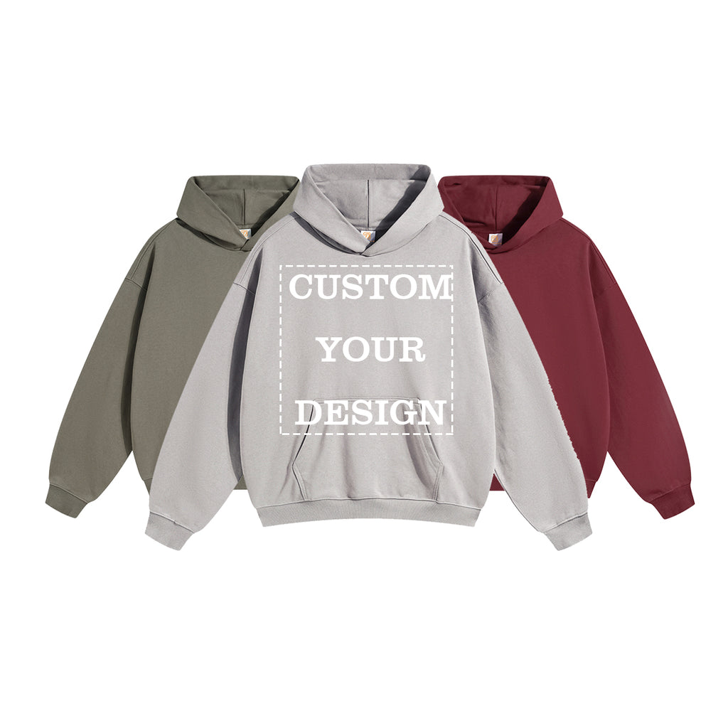 Heavyweight Custom Terry Hoodie 430g Multi Color Oversized Polyester Cotton Streetwear Puff Printing Hoodies Unisex High Quality