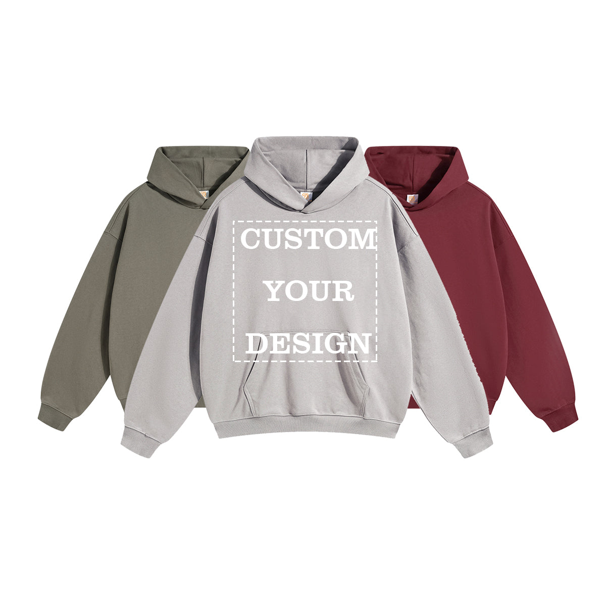 Heavyweight Custom Terry Hoodie 430g Multi Color Oversized Polyester Cotton Streetwear Puff Printing Hoodies Unisex High Quality