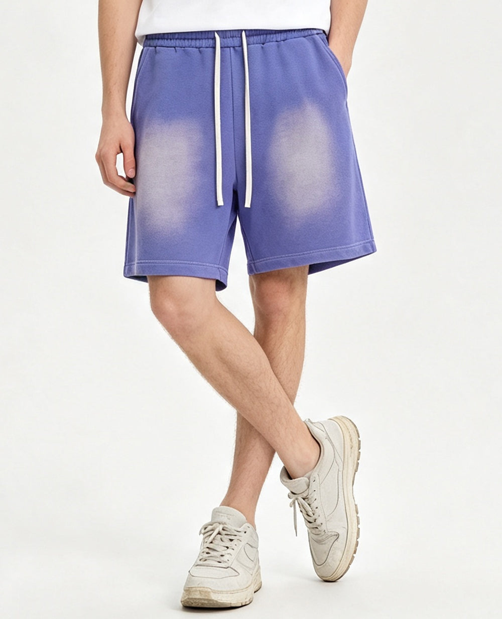 Customized Shorts Washed Distressed Looped Heavy Duty Horsehair Print Shorts Plain Shorts for Printing Plain Oversized Unisex