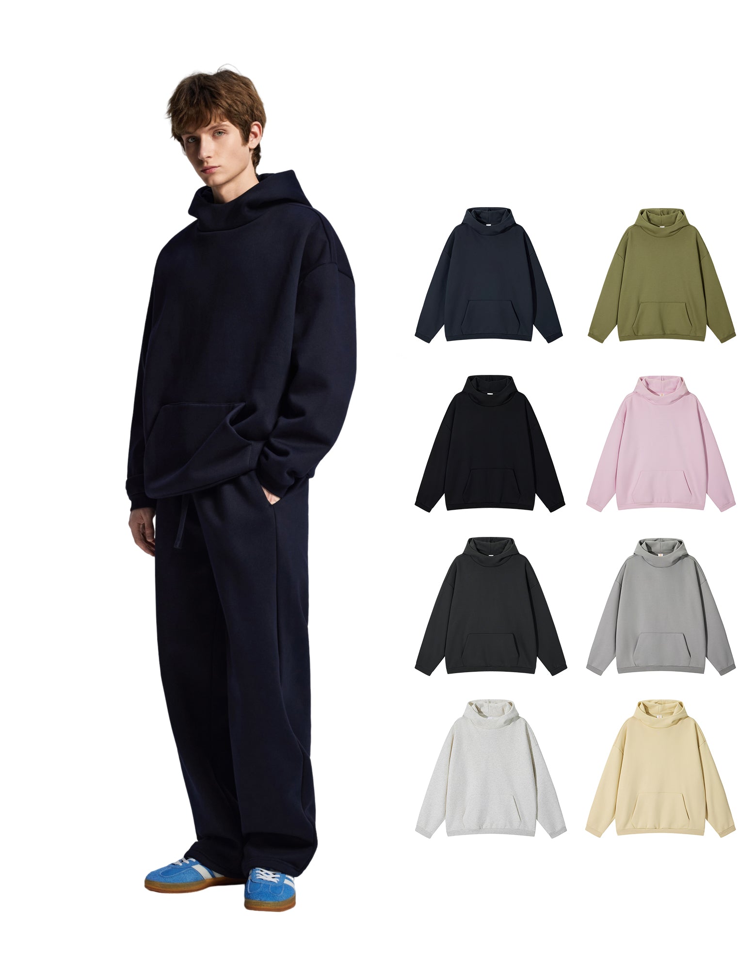 Custom Hoodie logo Blank Pullover High Quality Black Streetwear Fleece Heavyweight Screen Printed Mens Hoodies and Sweatshirts