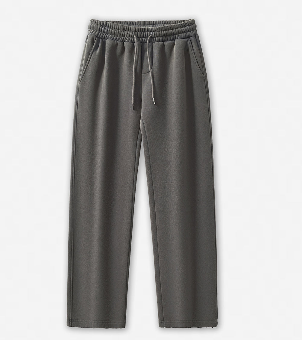 High Quality Men's Sweatpants Heavy Duty Brushed and Thickened Washed Straight Leg Long Pants for Men Distressed Sweatpants