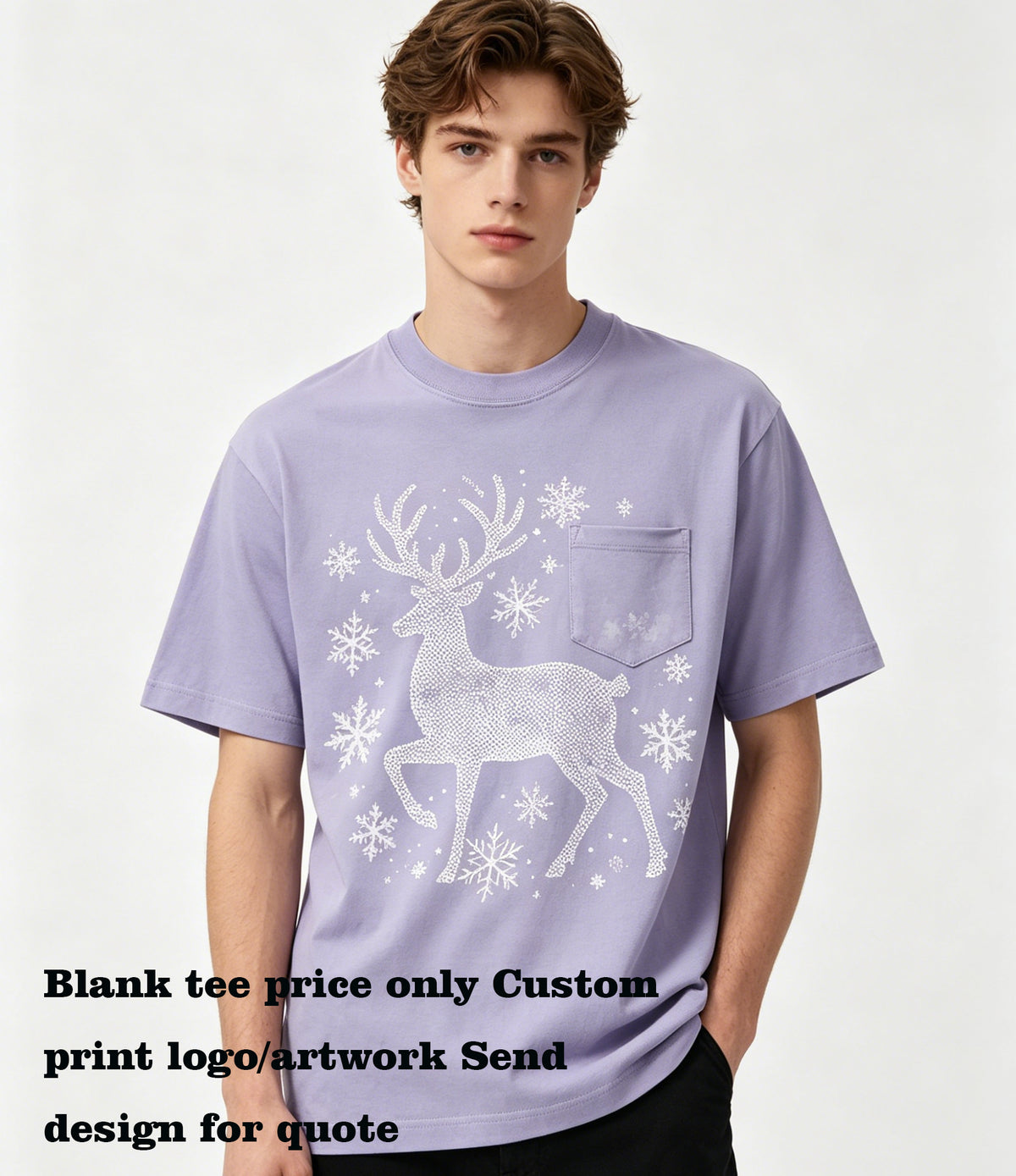 Customized Heavyweight Tshirts Seamless Round-neck Short-sleeved Trendy T-shirt for Both Unisex Plain Tshirts for Printing