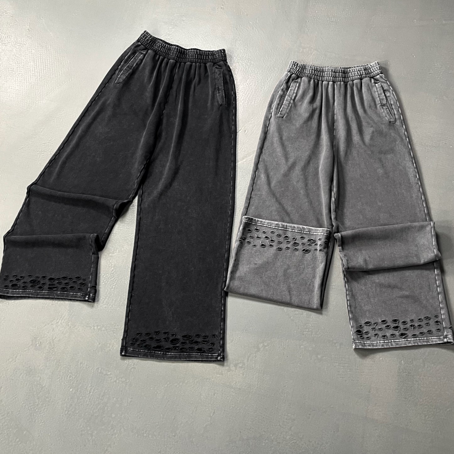 Hot Selling Streetwear Sweatpants 100% Cotton Custom Broken Vintage Loose New Fashion Men's High Quality Sweatpants