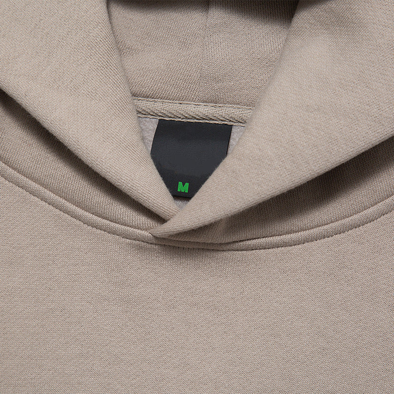 350G Heavyweight Wireless Distressed Embroidery No Pocket Fleece Oversized Drop Shoulder Fashion Printed Streetwear Hoodie