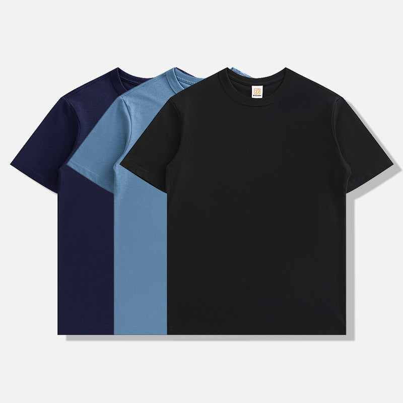 Men's T-shirts Custom 100% Long-staple Cotton New Fashion High Quality Pure Color Regular Fit Heavyweight Drop Shoulder T-shirt