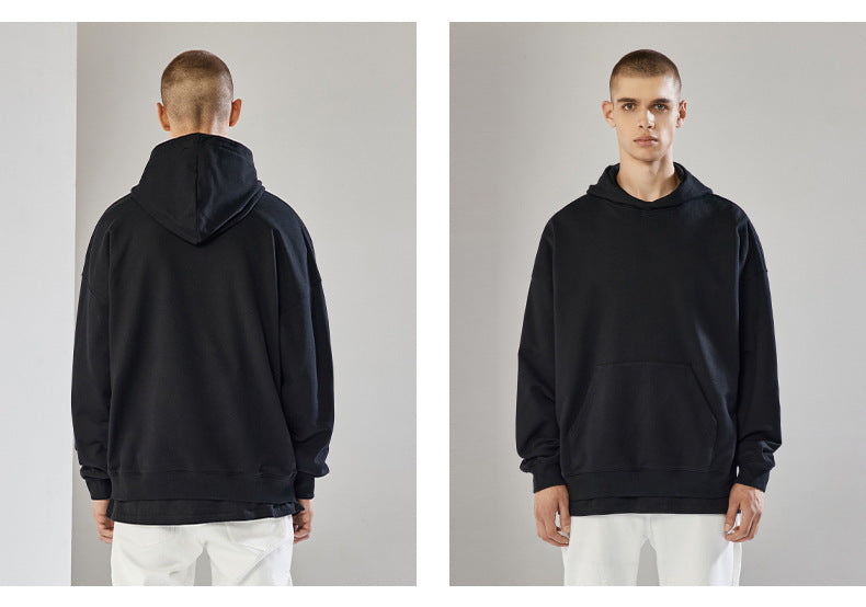 Oversized Custom Streetwear Wireless Custom Drop Shoulder Blank Pullover High Quality French Terry Printed Hoodies for Men