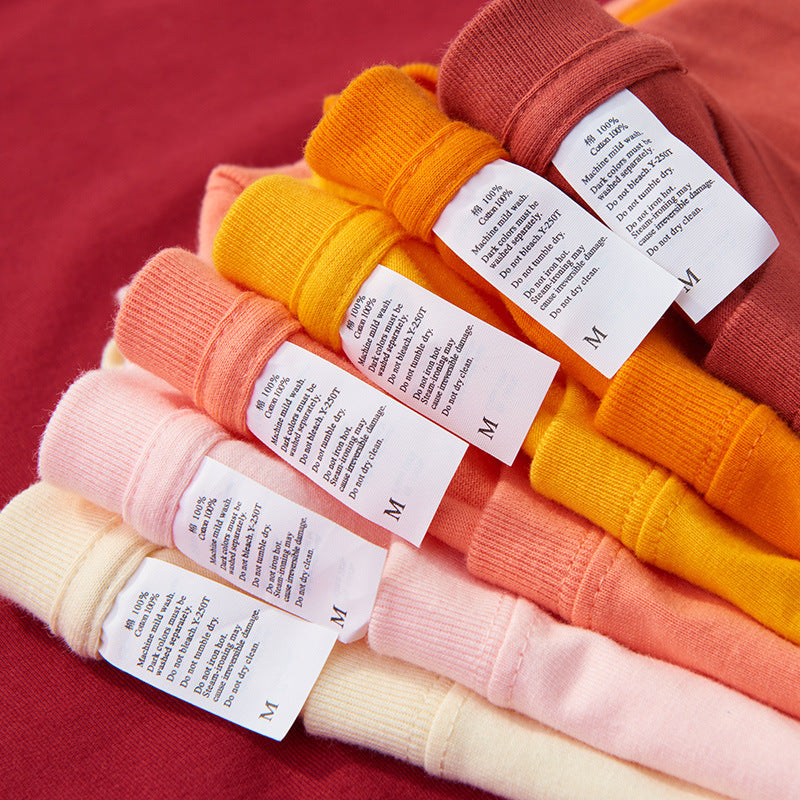 Heavy Cotton 250G Heavyweight Loose Short Sleeve Men's T-shirt Pure Color Custom Puff Print High Quality t Shirts Wholesale