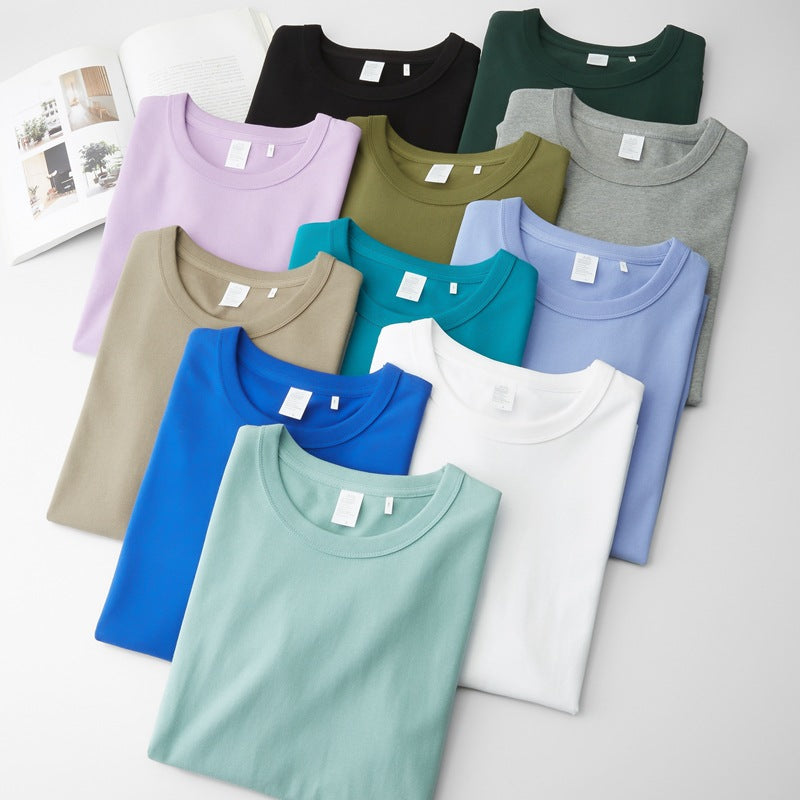 Heavyweight Custom Blank Round Neck 100% Cotton High Quality Short Sleeve Streetwear Fashion Screen Print Design Blank T-shirt