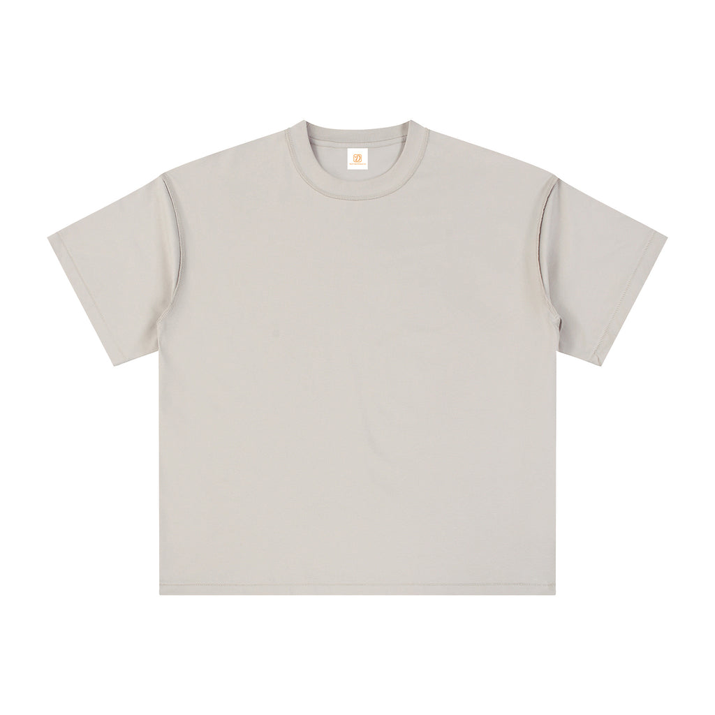 Oversized Tshirt Raw Edge Collar Boxy High Quality Quick Dry Summer Short Sleeve Breathable Custom Streetwear Plain T-shirt