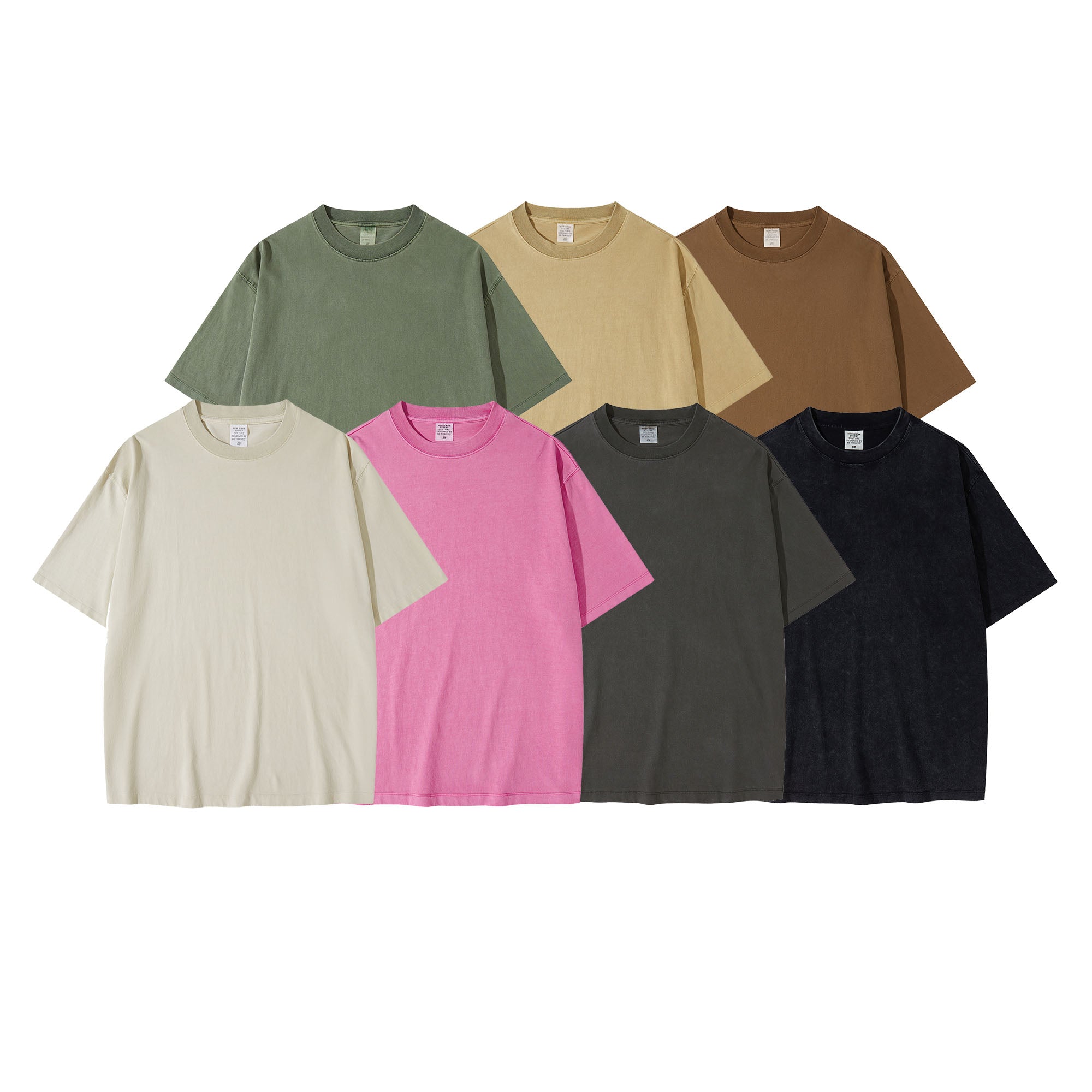 New Fashionable Style Custom Vintage Loose Drop Shoulder Heavy Cotton Streetwear Pure Color Oversized t Shirt