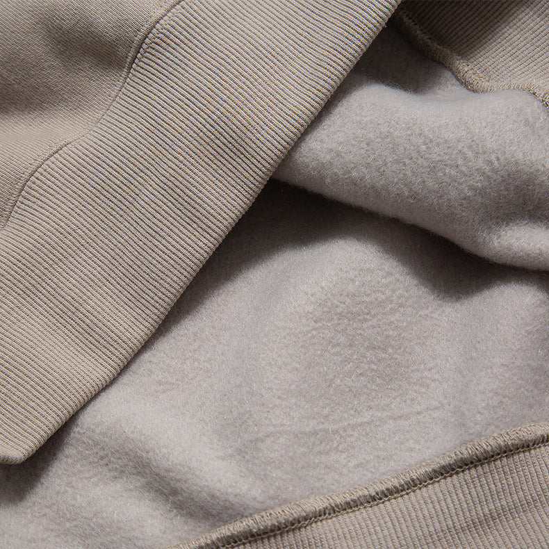 350G Heavyweight Wireless Distressed Embroidery No Pocket Fleece Oversized Drop Shoulder Fashion Printed Streetwear Hoodie