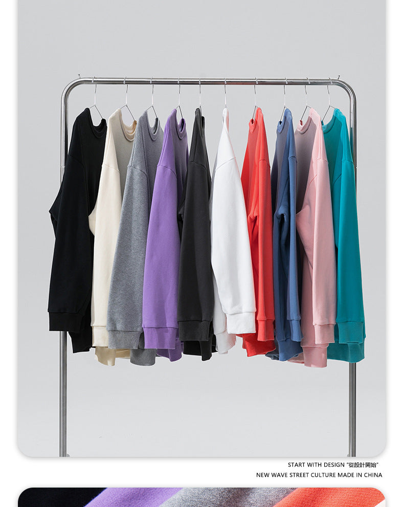 Wholesale Multicolored Heavyweight Plus Size Crewneck Blank Pullover Distressed Embroidery High Quality Hoodie Streetwear