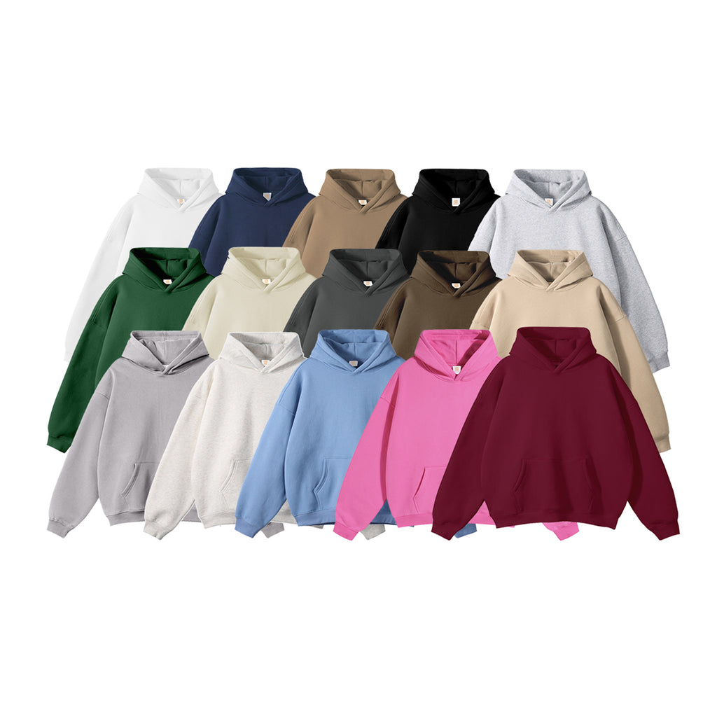 Custom Hoodies Wireless Multi Color Blank Pullover 380g Heavy Cotton Embroidery Thick Drop Shoulder Casual High Quality Hoodies