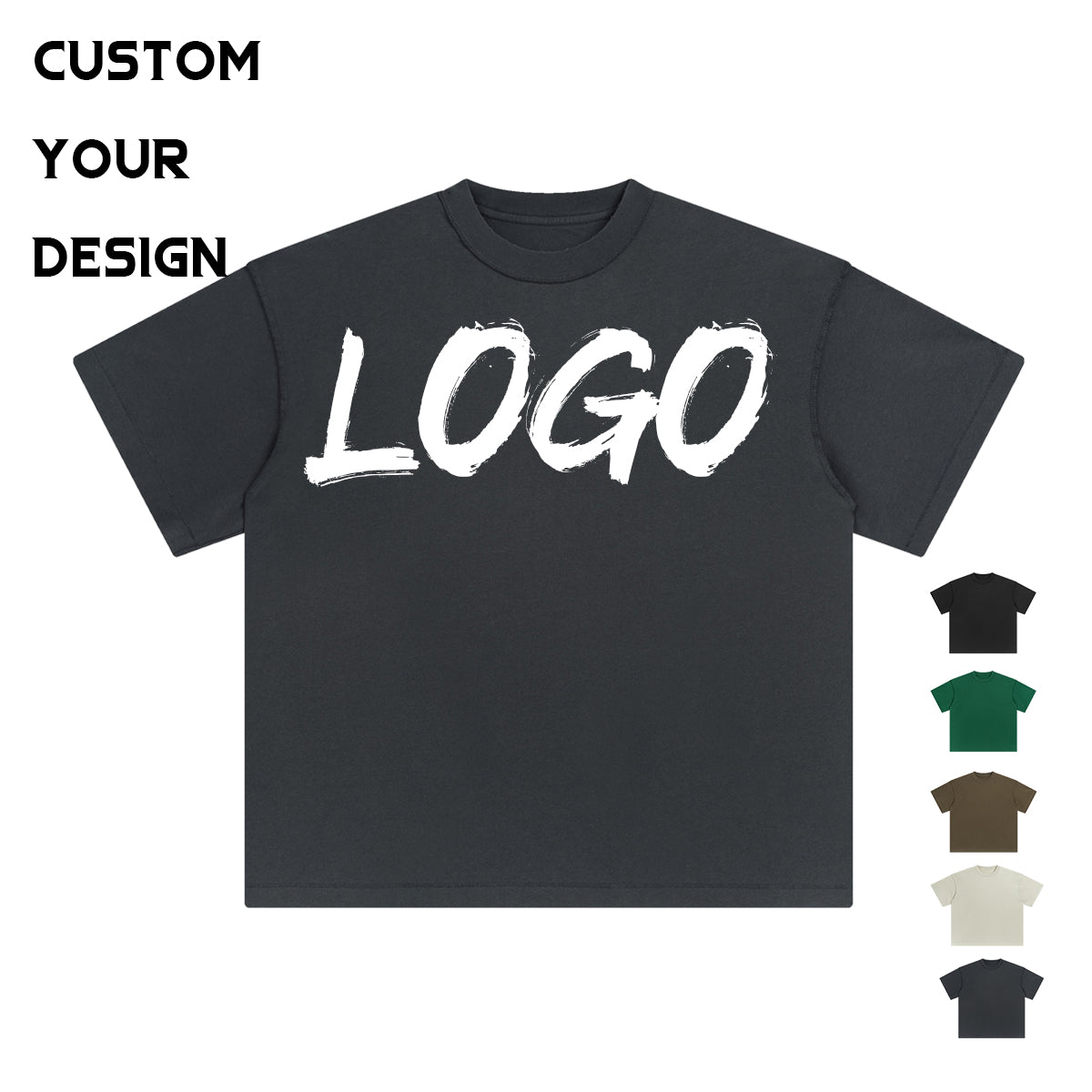 Customized t Shirts Loose High Quality Blank Drop Shoulder Round Neck Fashionable Distressed Heavy Cotton Tshirt for Men