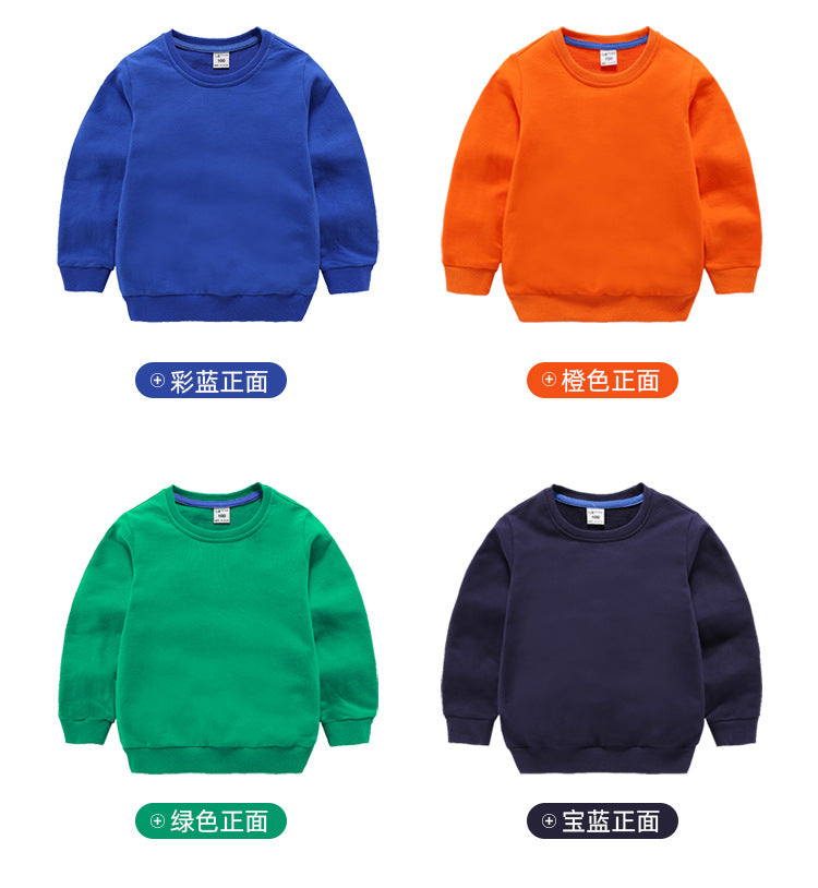 100% Cotton Custom Blank Pullover Round Neck Streetwear High Quality Multicolored Children's Hoodies Wholesale