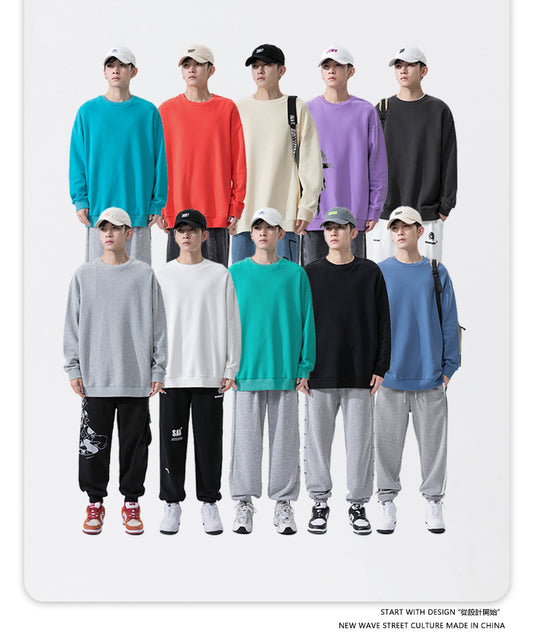 Wholesale Multicolored Heavyweight Plus Size Crewneck Blank Pullover Distressed Embroidery High Quality Hoodie Streetwear