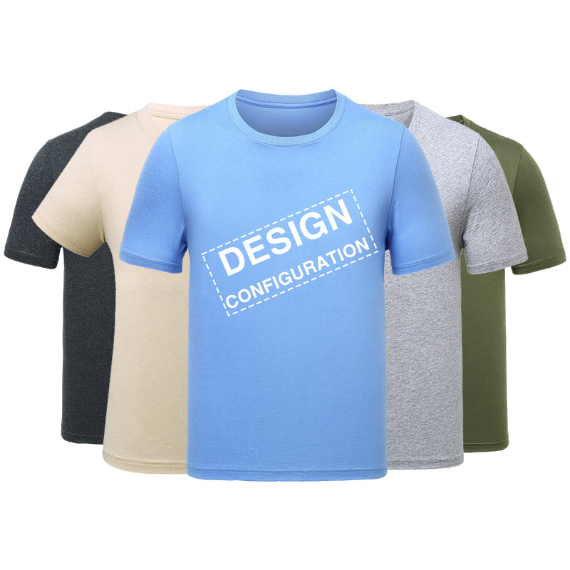Streetwear Customized t Shirts  High Quality Pure Color 100% Cotton Round Neck Blank Fashion Design Puff Print T-shirt for Boys