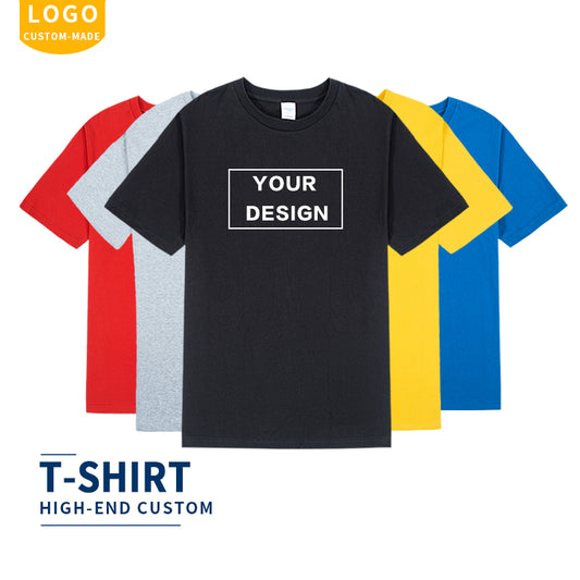 Plus Size Custom Men's T-shirts 100% Cotton Loose High Quality Streetwear Heavyweight  Drop Shoulder Distresse Embroidered T-shirt