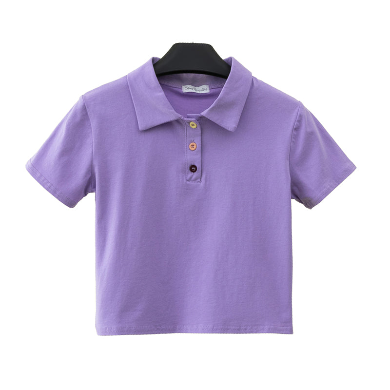 Customized High Quality Pure Color Stand Collar Streetwear Screen Print Personalized Short Sleeve Fashion T-shirt for Women