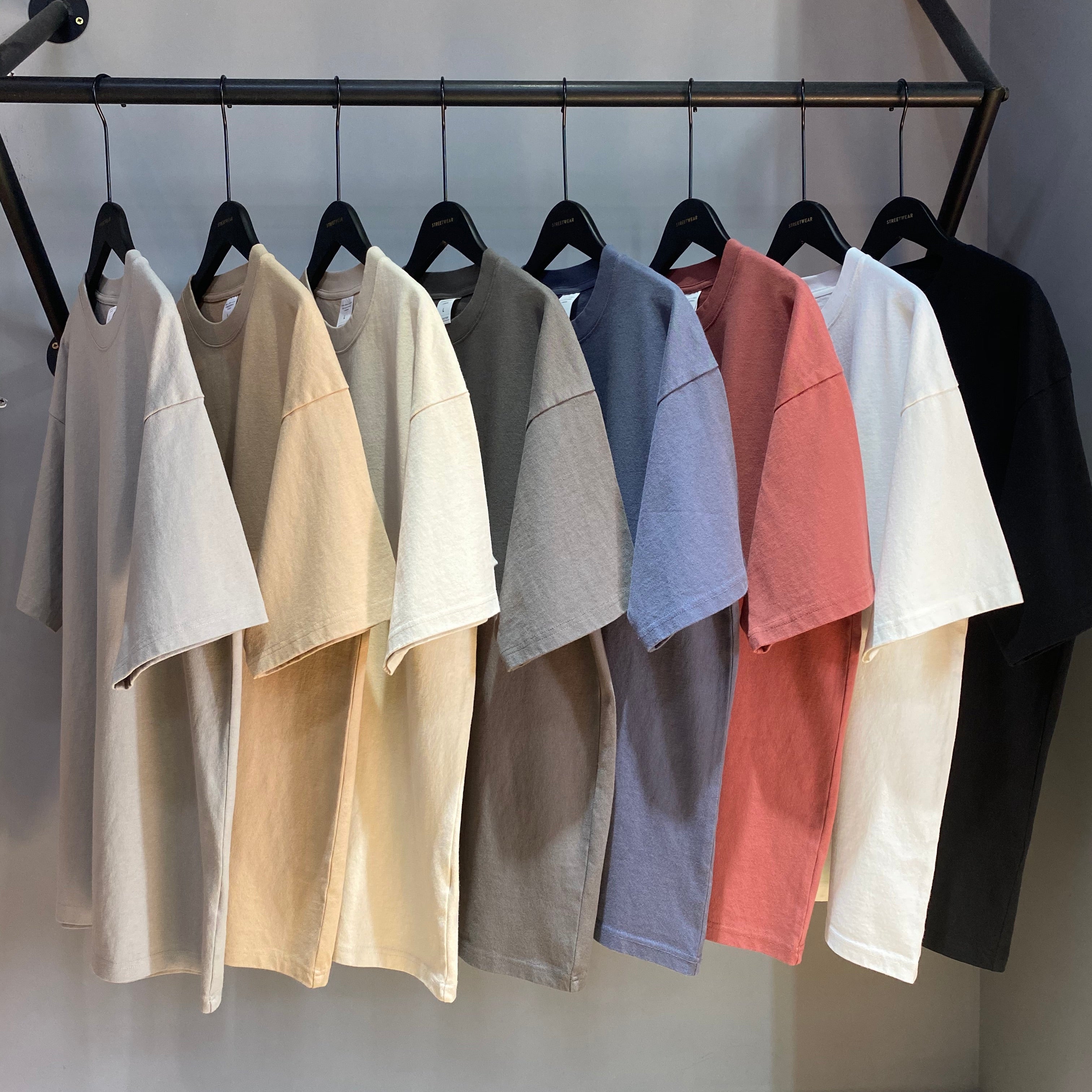 310G Heavyweight Washed Sublimation Loose 100% Cotton Streetwear Pure Color High Quality Screen Print Short Sleeve T-shirt