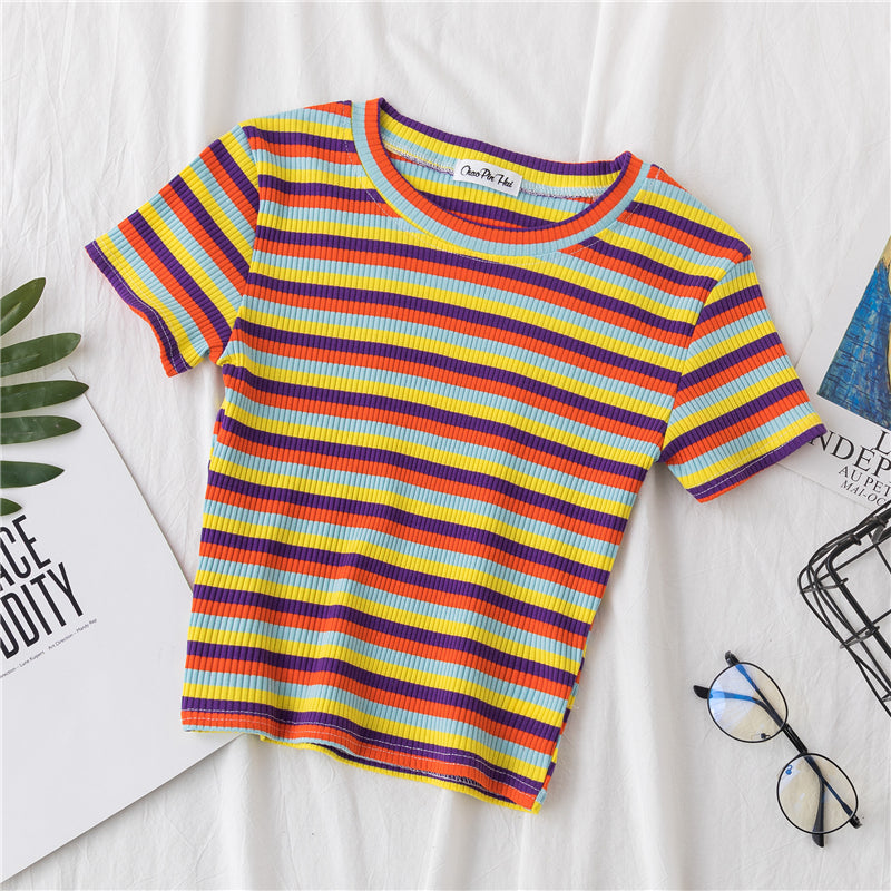 Oem Customizable Love logo Blanks American Dark Style Crop Top Tshirt Puff Print Drop Shoulder Style Summer Casual Fashion
