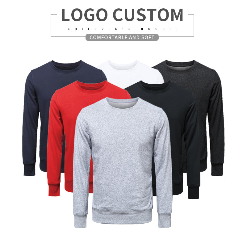 Plus Size Men's Hoodies Custom Terry Wholesale Pure Color High Quality Round Collar Streetwear Blank Pullover Black Hoodie