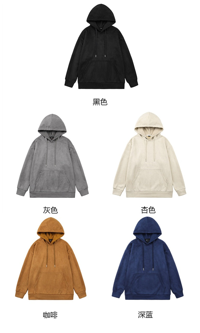 High Quality Manufacturers Drop Shoulder Fleece Custom Logo Streetwear Suede Black Thick Blank Heavyweight Hoodies & Sweatshirts