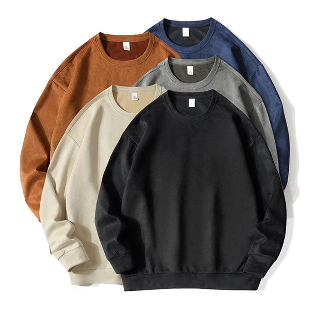 Drop Shoulder Streetwear Heavyweight Crewneck High Quality Black Blank Pullover Fleece Heavy Weight Knitted Hoodies