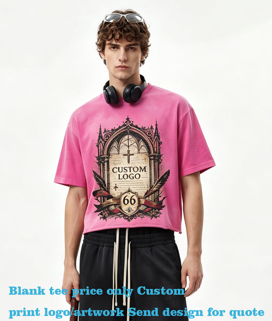 Tshirt Manufacturer Tshirt 100 Cotton Blanc Men's Boxy Gradient Frayed Edge Printed Leopard Print Loose Short Sleeved T Shirt