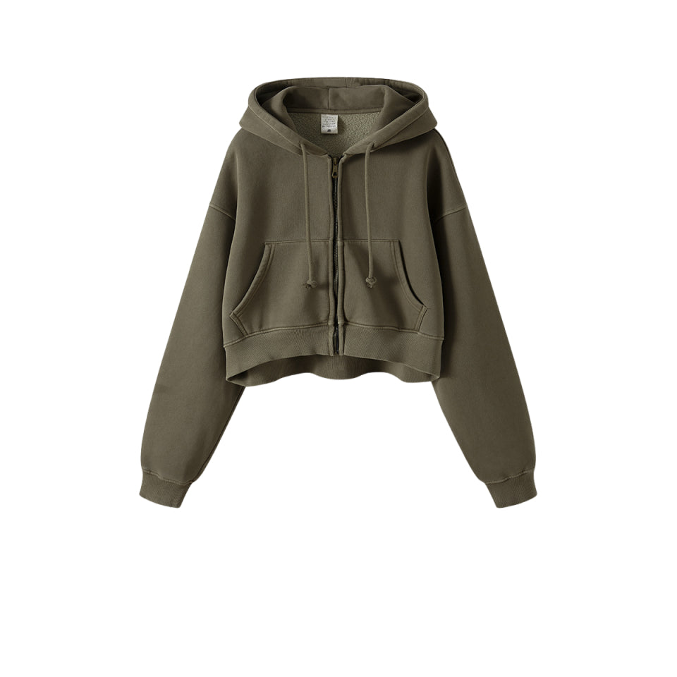 Vintage Custom logo Hoodies Blank Zip up Fleece High Quality Polyester/Cotton Streetwear Washed Plain Streetwear Hoodies