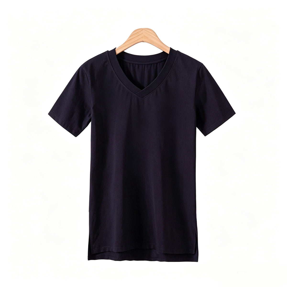 High Quality 3 Color Women's Mid Length Round Neck Solid Color Versatile Slim Fitting Comfortable Cotton Base Layer T Shirt