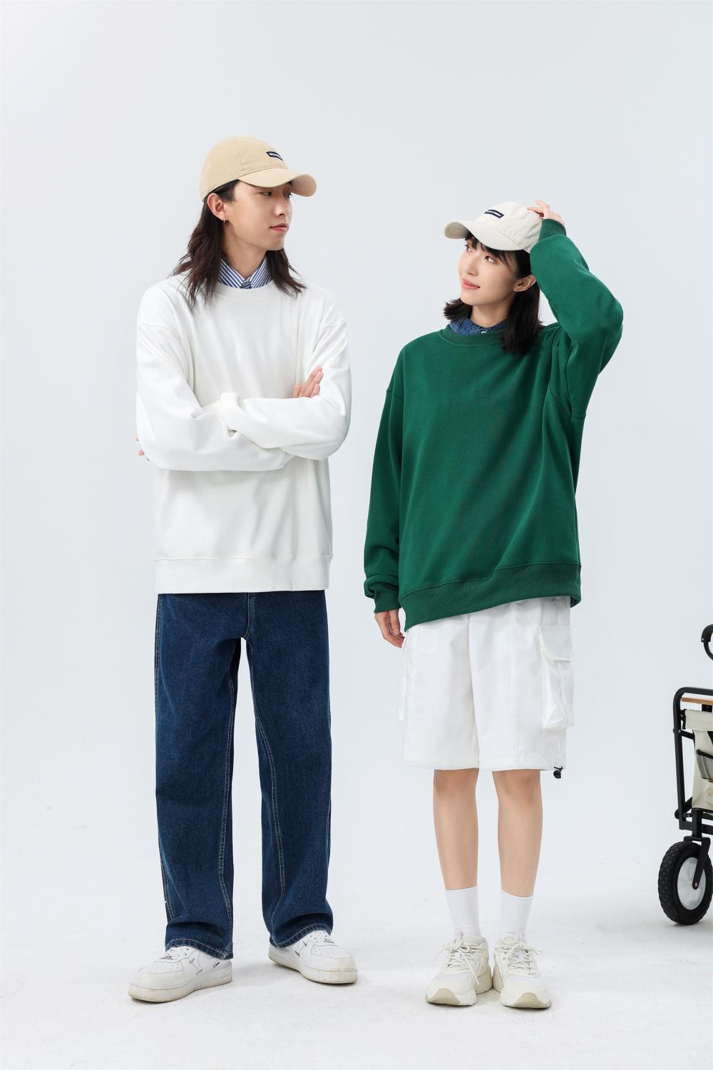 Fleece High Quality Drop Shoulder Hoodie Wholesale Heavyweight Custom Puff Print Crewneck Streetwear Hoodies and Sweatshirts