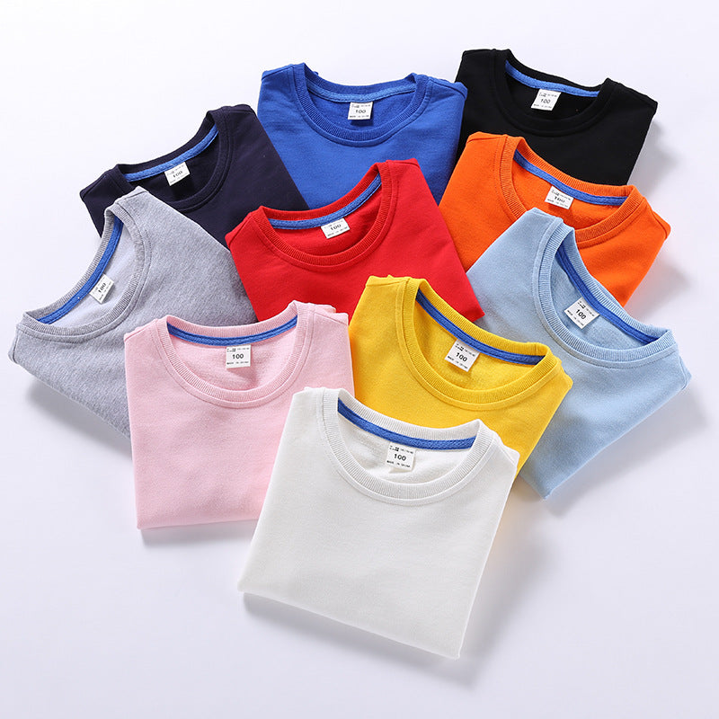 100% Cotton Custom Blank Pullover Round Neck Streetwear High Quality Multicolored Children's Hoodies Wholesale