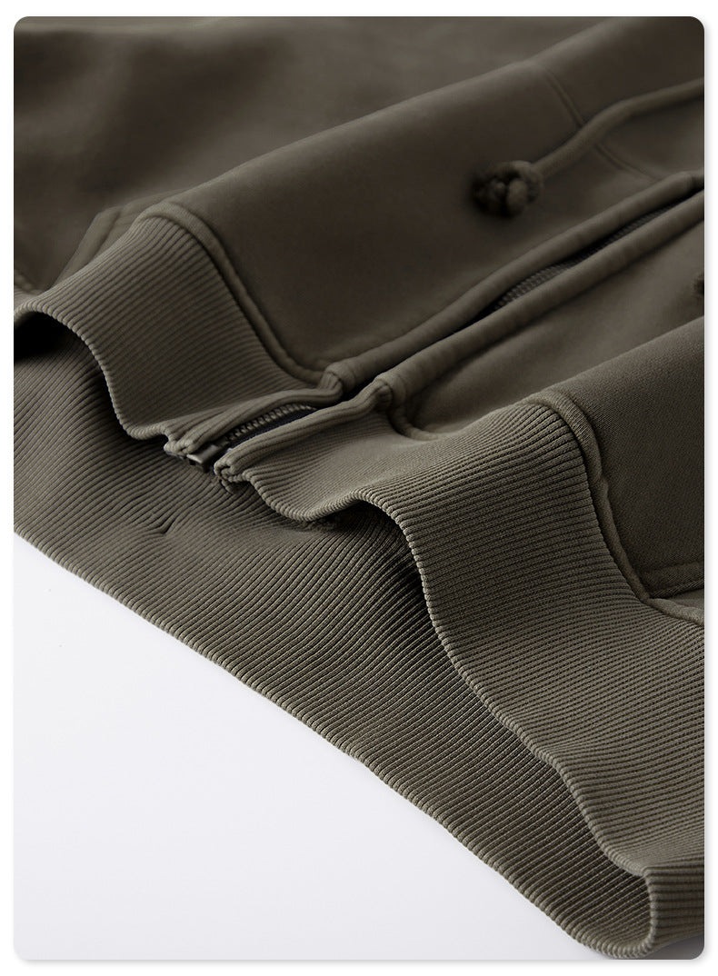 Wholesale Zip up Hoodie Sublimation Vintage Fleece Short Washed Black High Quality Puff Printing Fashion Blank Hoodie Girls