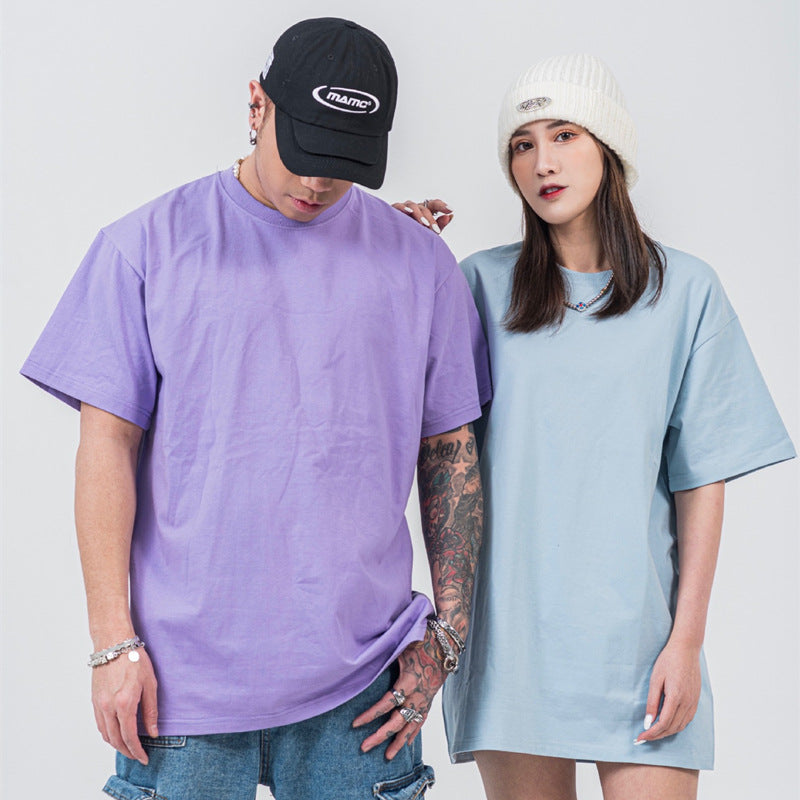 S-6XL Plus Size Custom T-shirts logo 100% Cotton Drop Shoulder Round Neck High Quality Streetwear Short Sleeve T-shirt for Men