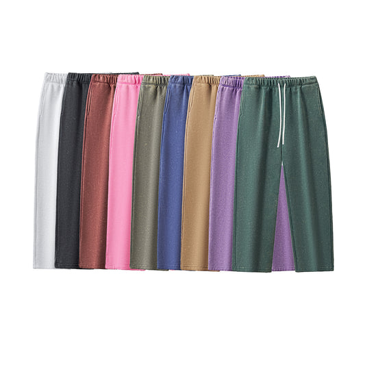 Washed Fleece Sweatpants OEM Custom logo Casual High Quality New Embroidery logo Screen Printed Sweatpants for Men