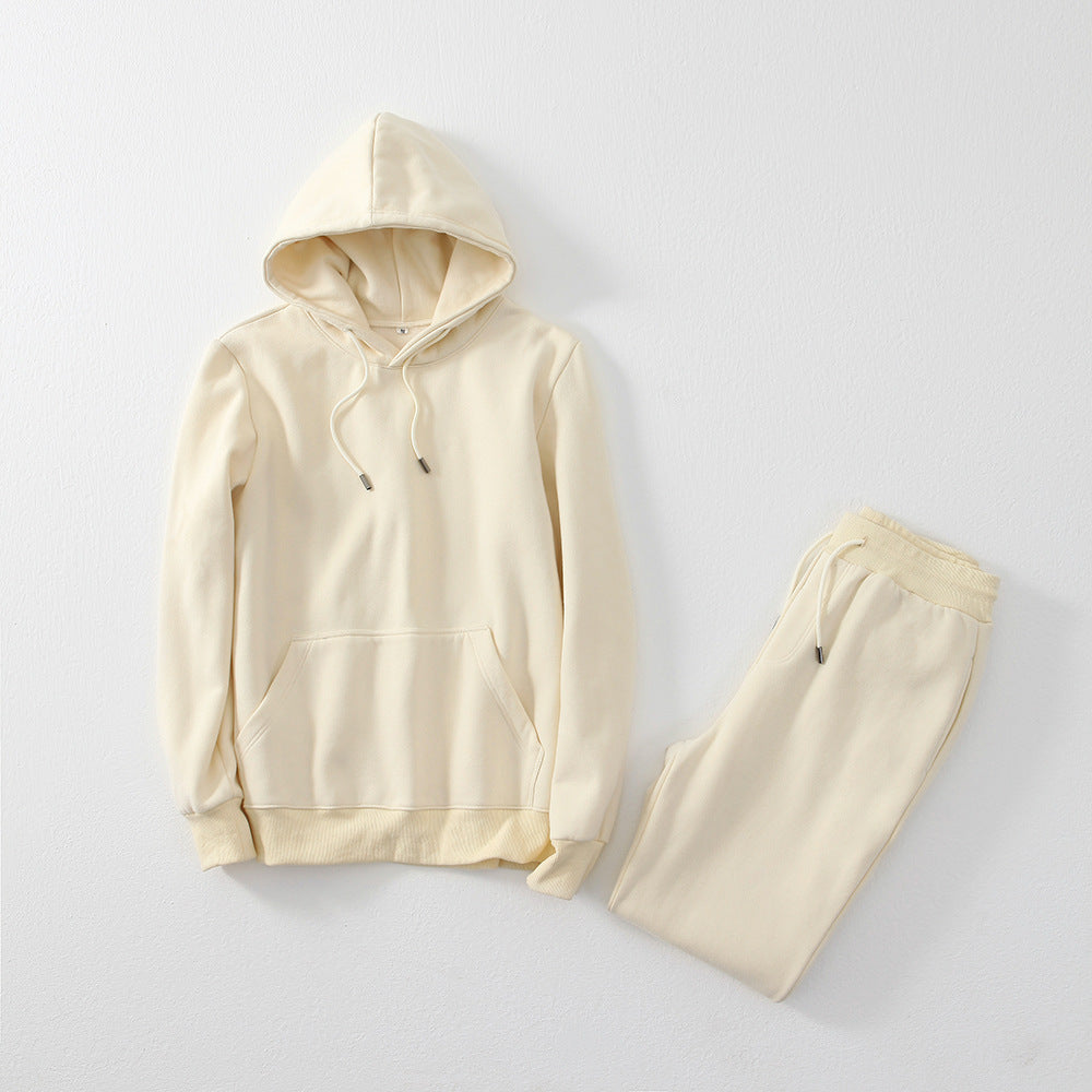 Manufacturer Hoodies Sweatpants and Hoodie Set High Quality Streetwear Blank Pure Color Custom Puff Printing Heavyweight Hoodie