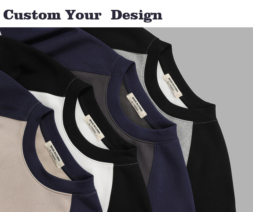 Heavyweight Pullover Polar Fleece Hoodie Loose High Quality Fashion Raglan Sleeve Bottoming Custom Contrasting-color Sweater