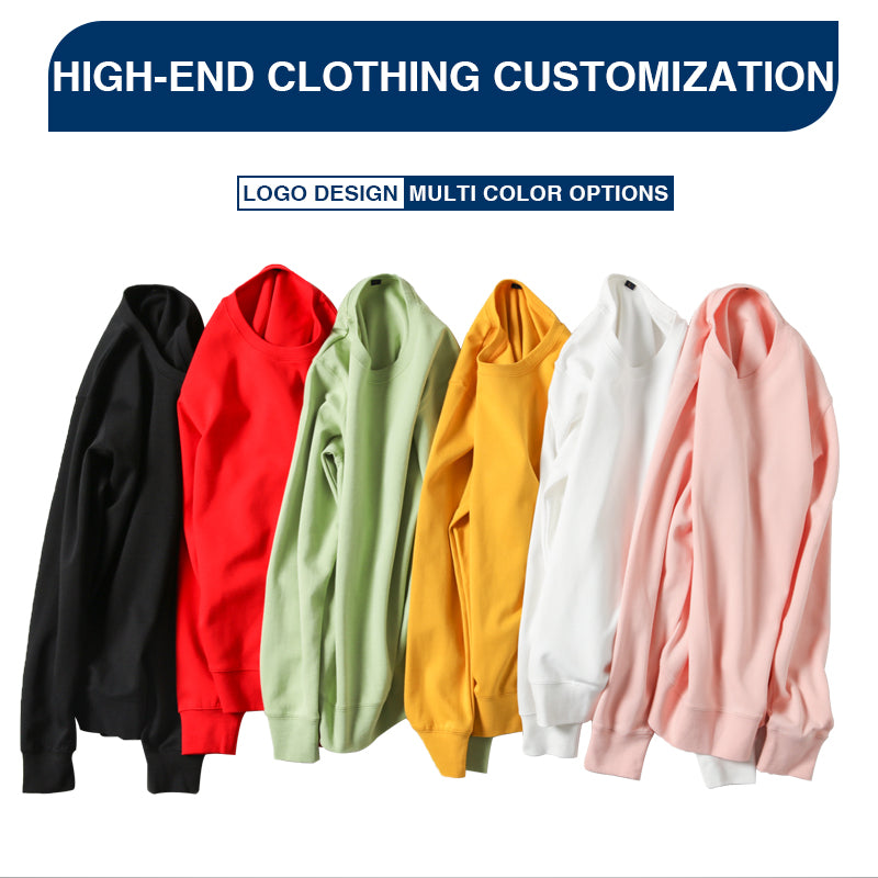 300G Heavyweight Multicolored Round Collar Custom Streetwear High Quality Oversized Drop Shoulder Wholesale Pullover Hoodies