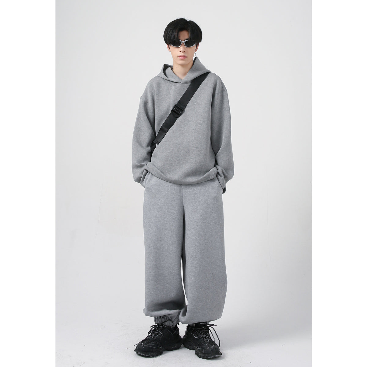 Pullover Hoodie Suit 100 Cotton Blanc 2 Color Personalized Solid Color Sporty Casual Hoodie Set Suit Fall and Winter Style