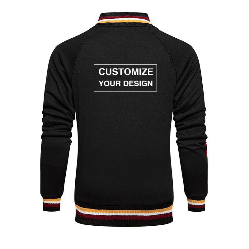 Blank Full Zip Polar Fleece Sublimation Stand Collar Stripes Streetwear Oversize High Quality Blank Custom logo Men's Hoodies