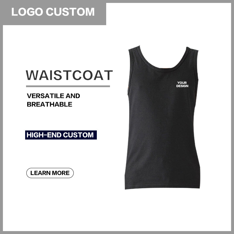Wholesale Sleeveless Heavyweight Sublimation High Quality Black Fashion Streetwear Heat Transfers for T-shirts