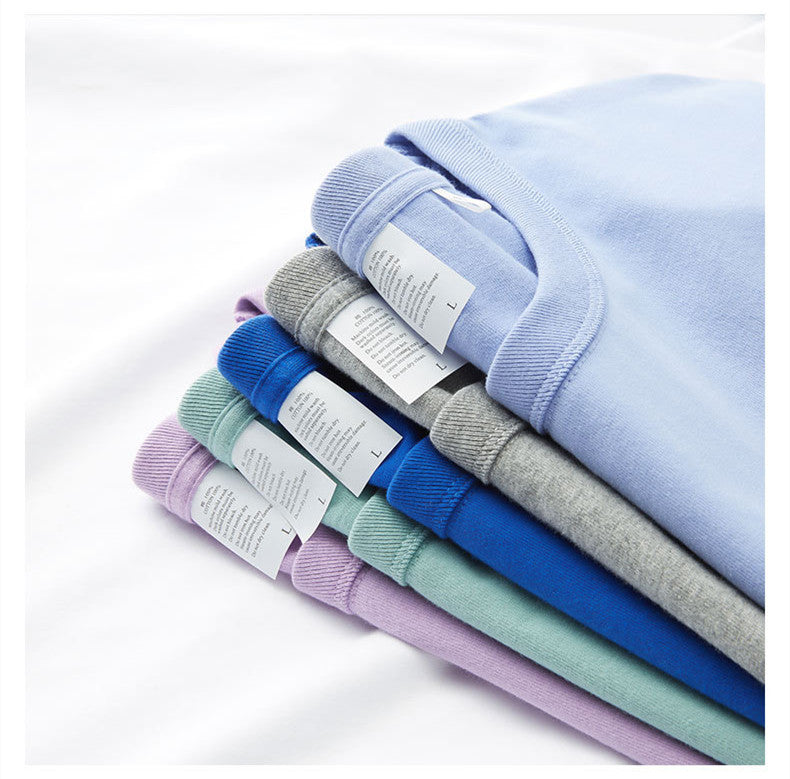 Heavyweight Custom Blank Round Neck 100% Cotton High Quality Short Sleeve Streetwear Fashion Screen Print Design Blank T-shirt