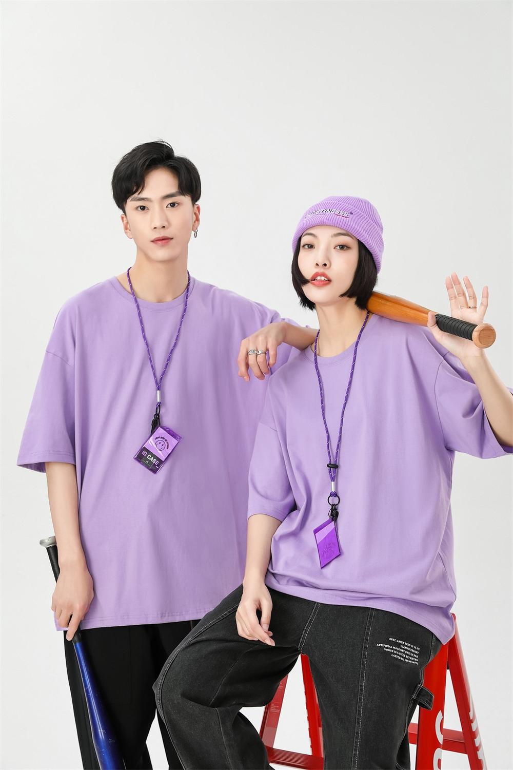 Loose Custom logo Tshirts Streetwear Round Neck Pure Color High Quality Blank Distressed Summer New Design Personalized T-shirt